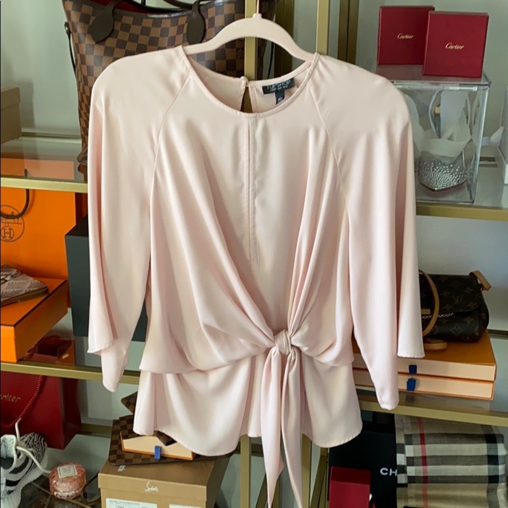 Topshop open back blouse